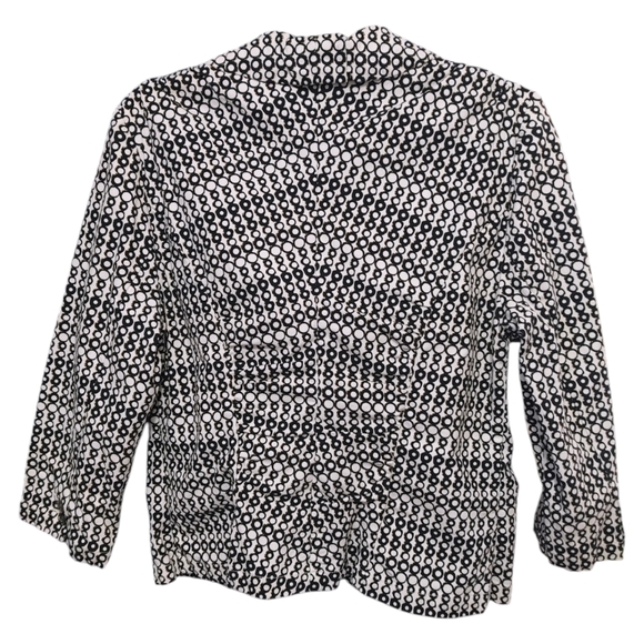 Cabi Black White Polka Dot Du Jour Ruched Button Blazer Jacket Women's Size 12 - Picture 4 of 10